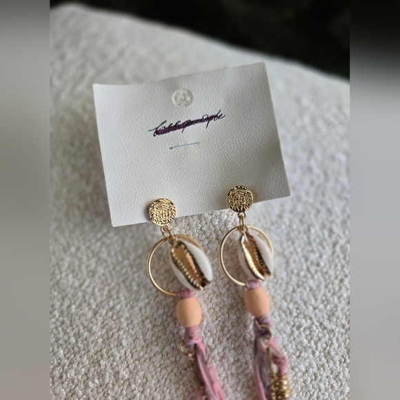 NWT- Free People, Bridge Dangle Earrings, Pink/Gold- NEW! - Picture 7 of 9